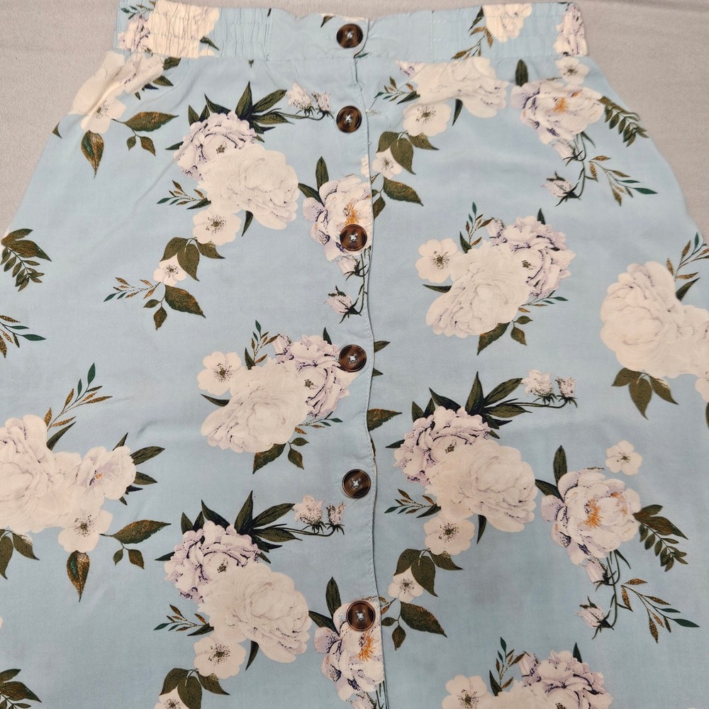 Xhilaration Light Blue Floral High-Low Skirt